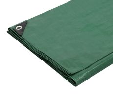 Green/Silver Medium Weight Waterproof Tarpaulin with Eyelets (140 GSM)