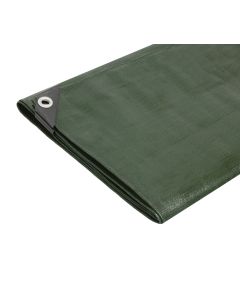Green/Brown Heavy-Duty Waterproof Tarpaulin with Eyelets (250 GSM)