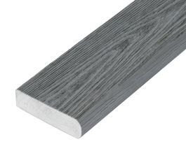 3.6m Nordeck Woodgrain Effect Bullnose Board - Ash Grey
