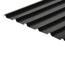 32/1000 Box Profile 0.7 PVC Plastisol Coated Roof Sheet - Black