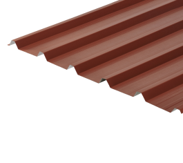 32/1000 Box Profile 0.7 PVC Plastisol Coated Roof Sheet - Chestnut