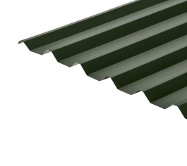 34/1000 Box Profile 0.7 PVC Plastisol Coated Roof Sheet - Juniper Green