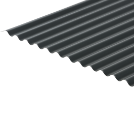 13/3 Corrugated 0.7 Thick PVC Plastisol Coated Roof Sheet - Anthracite