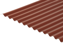 13/3 Corrugated 0.7 Thick PVC Plastisol Coated Roof Sheet - Chestnut