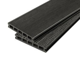 4m Grooved Reversible Composite Decking Board in Charcoal