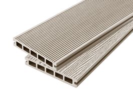 4m Grooved Reversible Composite Decking Board in Ivory