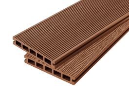 4m Grooved Reversible Composite Decking Board in Redwood