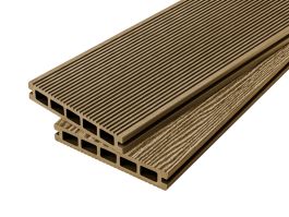 4m Grooved Reversible Composite Decking Board in Teak