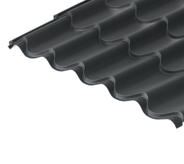 41/1000 Tile Form 0.7 Thick GreenCoat® Pural Coated Roof Sheet - Nordic Night Black