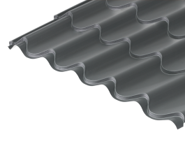 41/1000 Tile Form 0.7 Thick GreenCoat® Pural Coated Roof Sheet - Slate Grey
