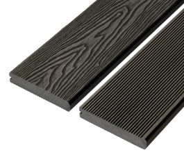 4m Signature Solid Bullnose Composite Decking Board - Charcoal