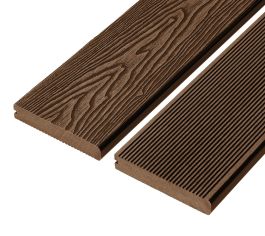 4m Signature Solid Bullnose Composite Decking Board - Coffee