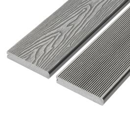 4m Signature Solid Bullnose Composite Decking Board - Light Grey