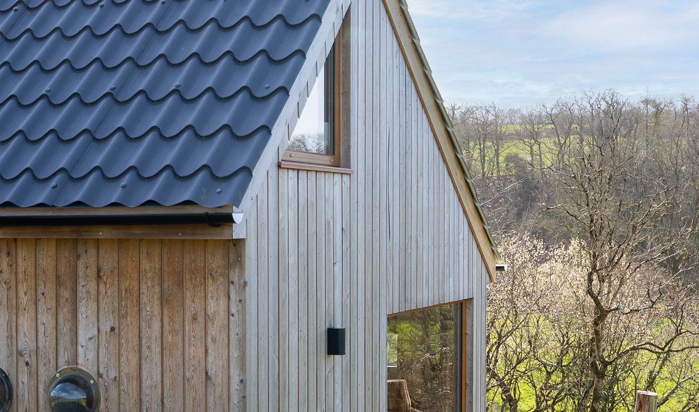 Woodland Cabin | 13/3 Corrugated Roofing Sheets In Olive Green