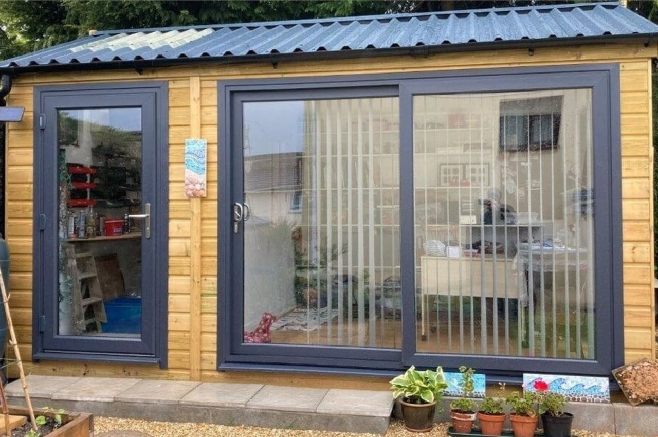 34/1000 Roofing Sheets used on an attractive garden studio