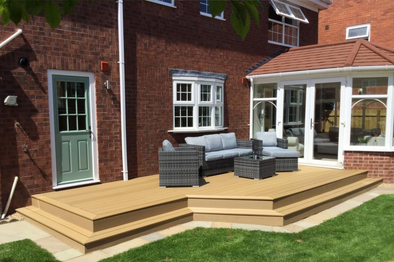 Teak Composite Decking Boards create an attractive Decking area