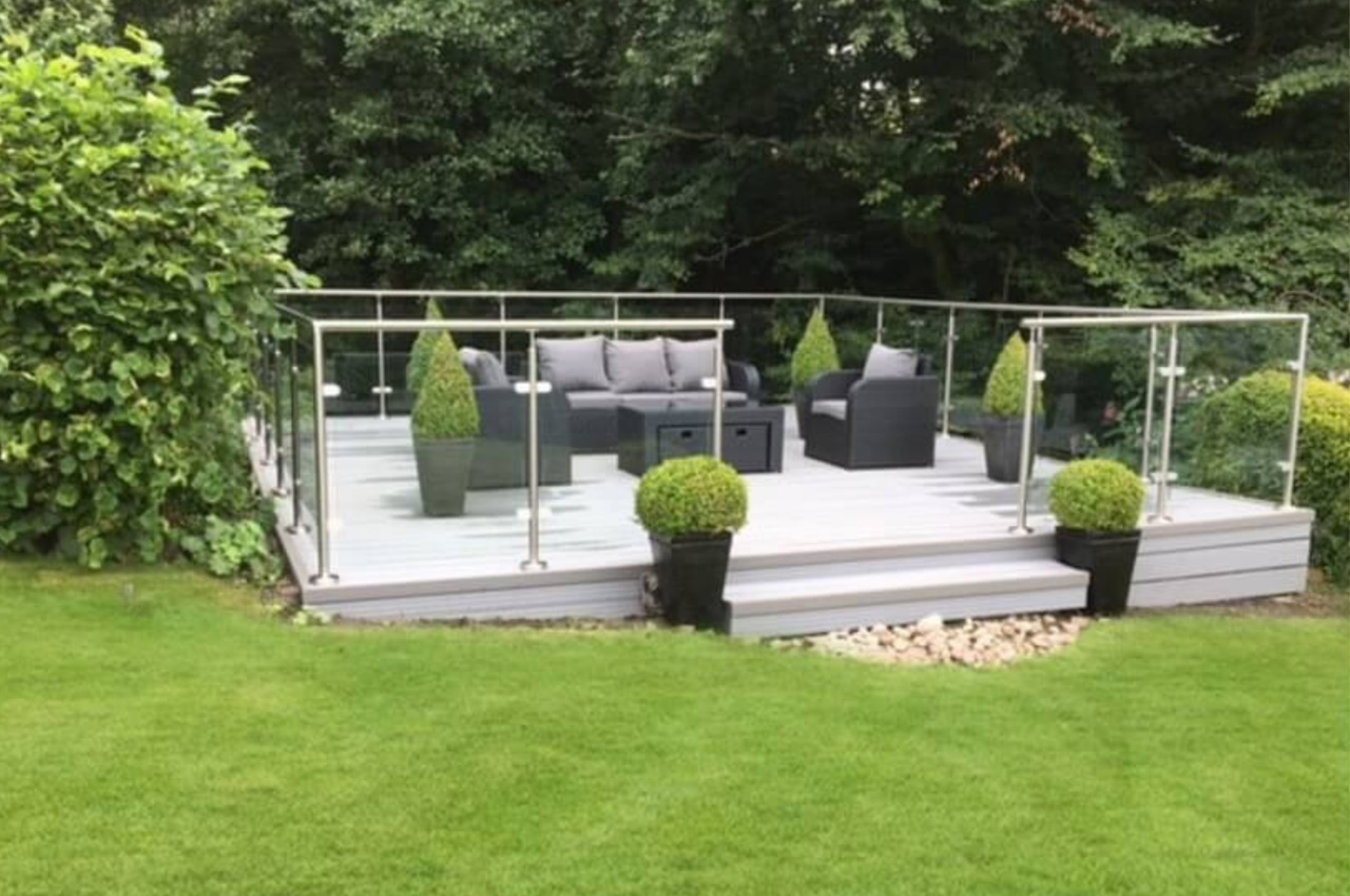 Cladco Composite Ivory Decking Boards create an attractive raised Decking platform
