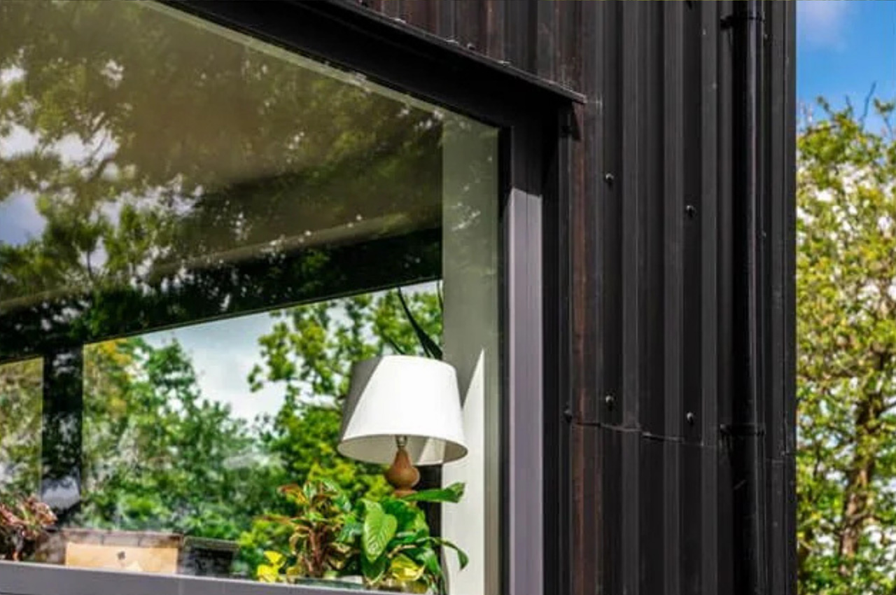 Cladco 32/1000 Box Profile Roofing Sheets in Black protect this modern self-build home, The Spinney