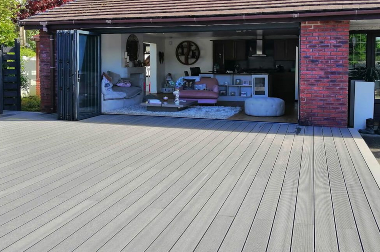 @Gullrockdeckingco uses Stone Grey Composite Decking to transform this outdoor space