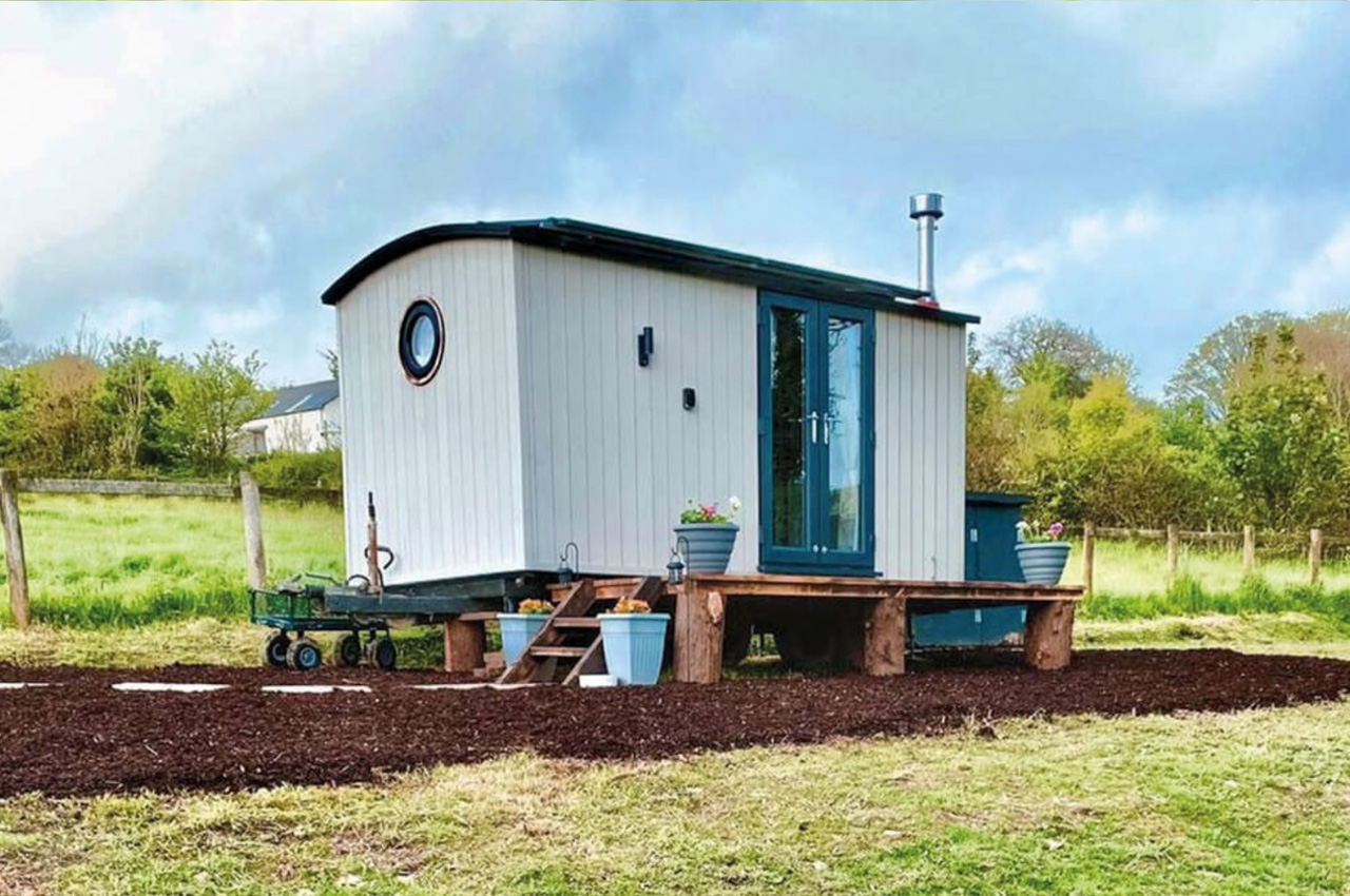 Off-grid, self-built shepherds hut | Cladco Composite Wall Cladding | @the_hut_life