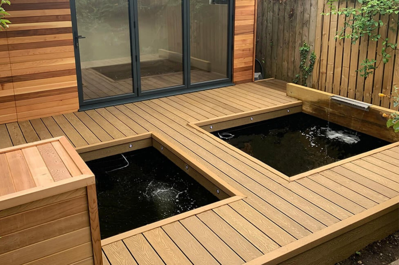 Cladco Composite Boards and Corner Trims to create a neat, framing water feature | @ne_joinery_works