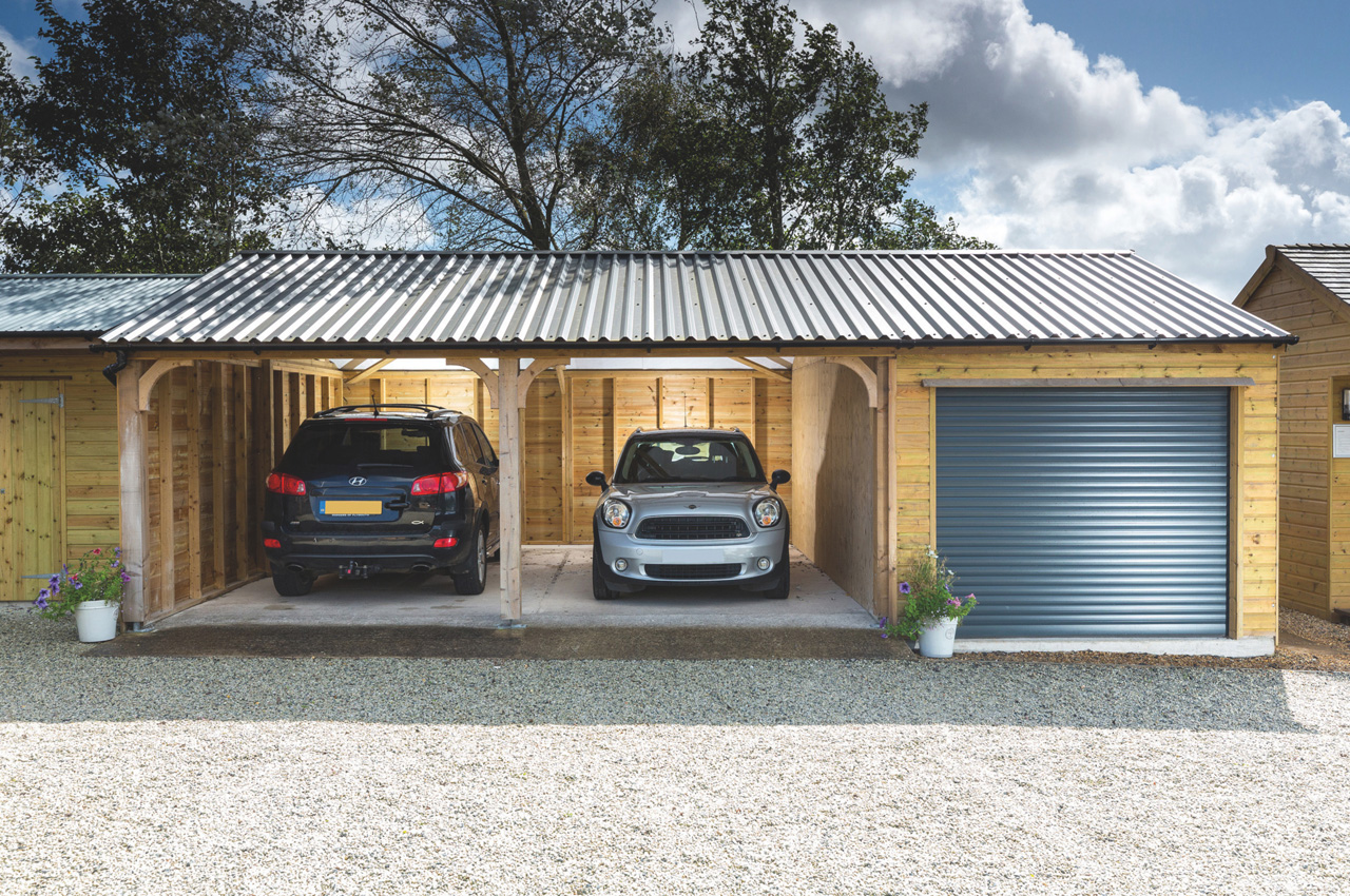 Anthracite Box Profile 34/1000 Roof Sheeting on Garage