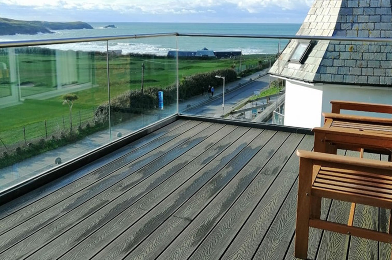 Balcony Decking Idea | Cladco Woodgrain Composite Decking in Olive Green