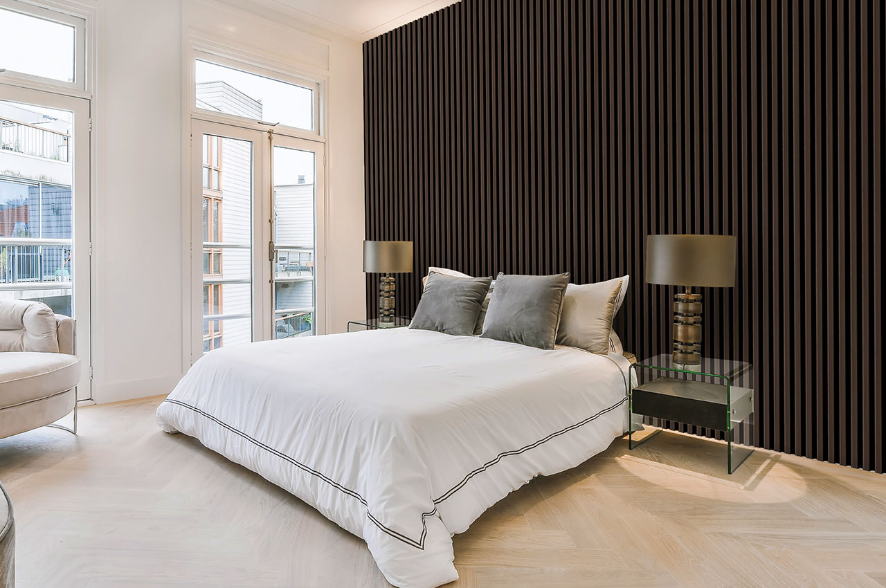 Internal Slatted Wall Panels in Espresso