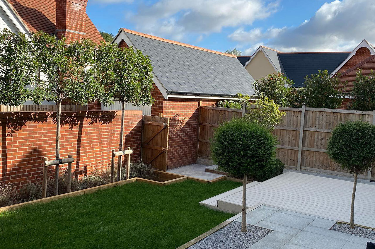Garden decking with Cladco Composite Decking Boards in Ivory