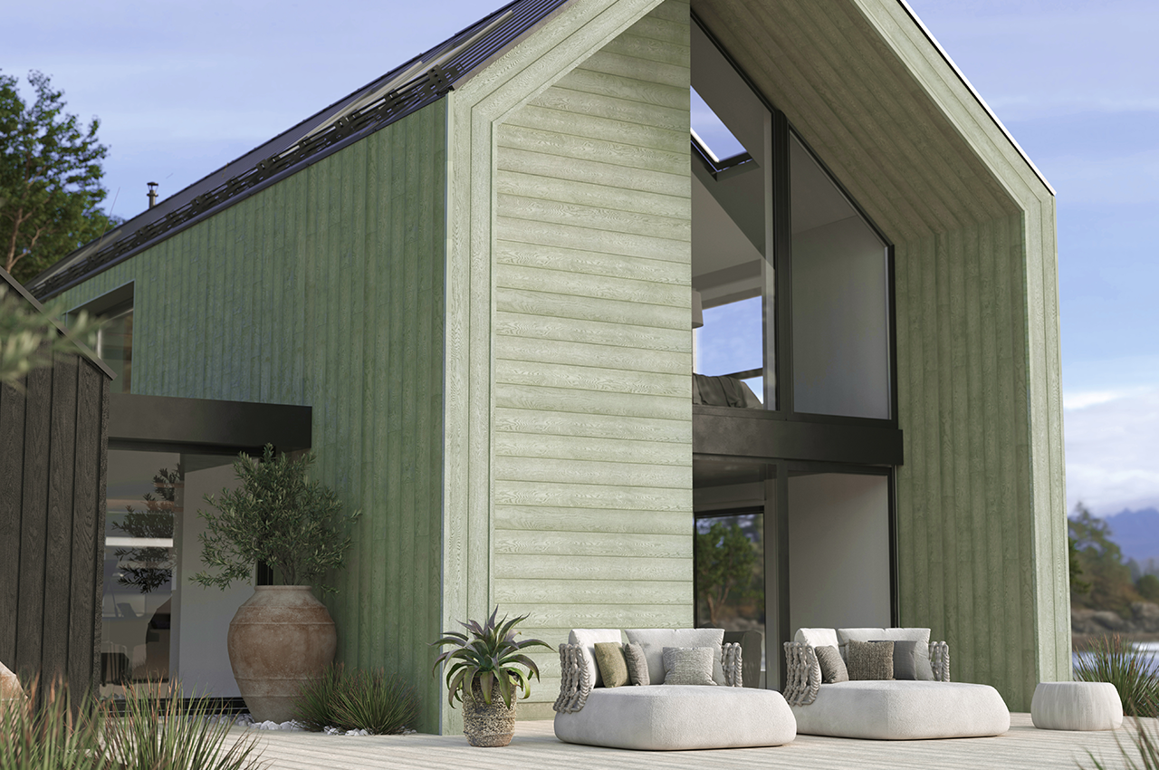Coastal Home | Millboard® Envello Shadow Line+ Cladding in Sage Green