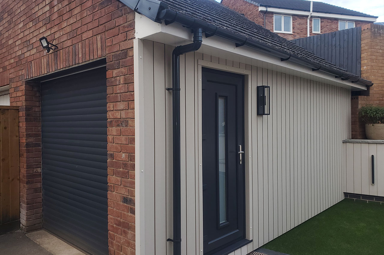 Garden Room and Fencing | Composite Wall Cladding in Ivory