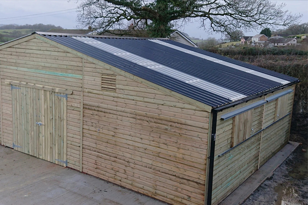 Cladco 32/1000 Anthracite Roof Sheets with integrated GRP Rooflights