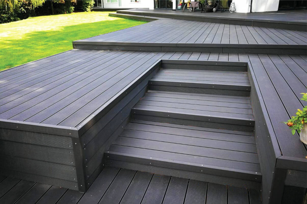 Cladco Profiles Charcoal Hollow Decking Boards.