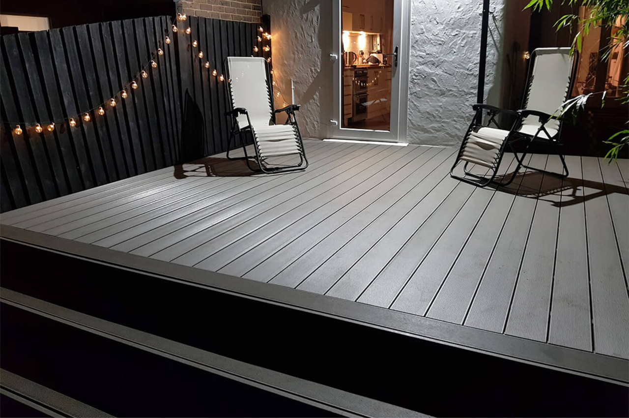 Stone Grey Decking For Evening Alfresco Dining