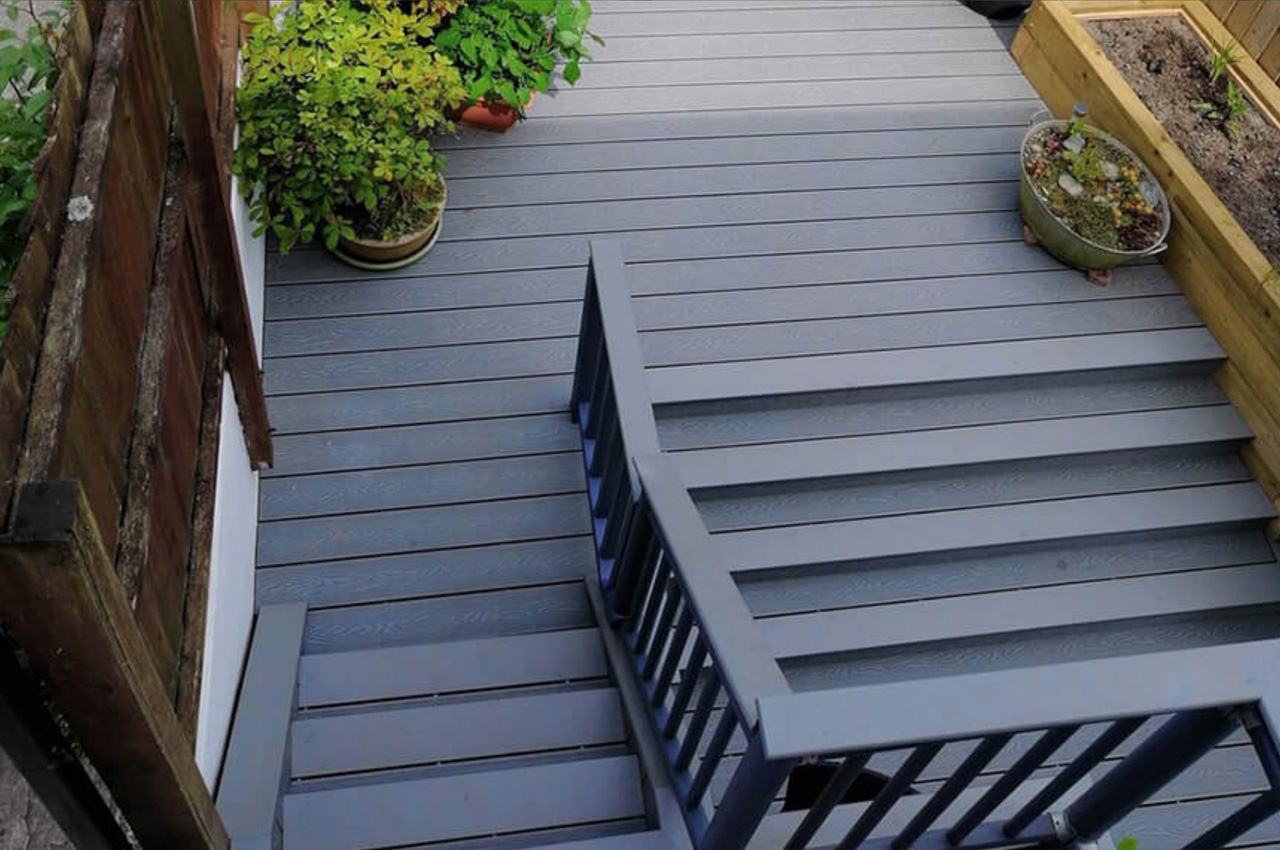 Cladco Woodgrain Decking Boards in Light Grey