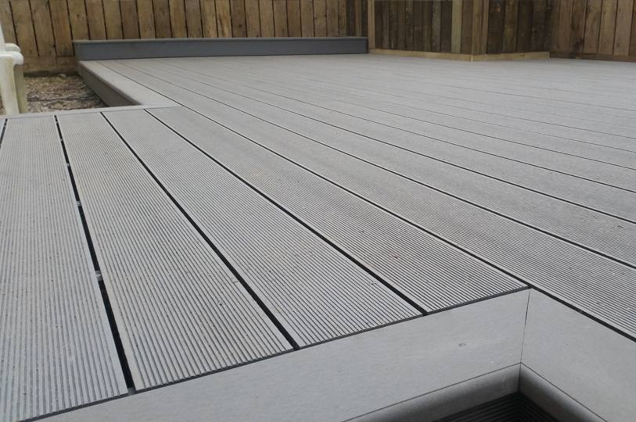 Cladco Stone Grey Original Decking. Installation by Gull Rock Decking.