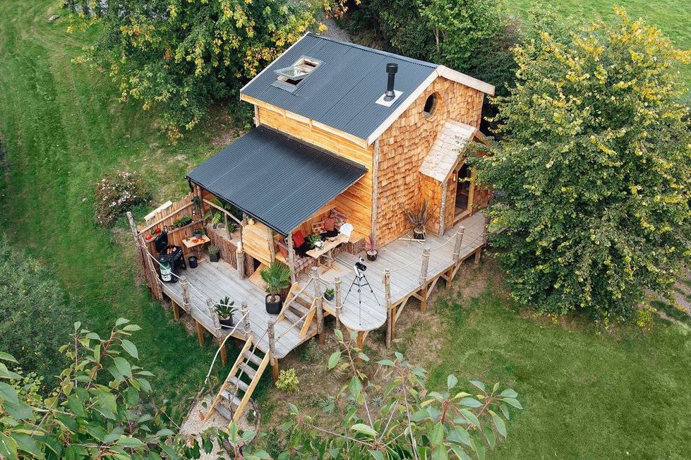 Handcrafted Woodland Treehouse with Cladco Corrugated Roofing – With Bear Hands UK​