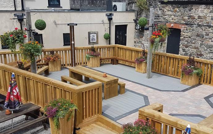 Composite Decking Enhances Okehampton Pub Garden