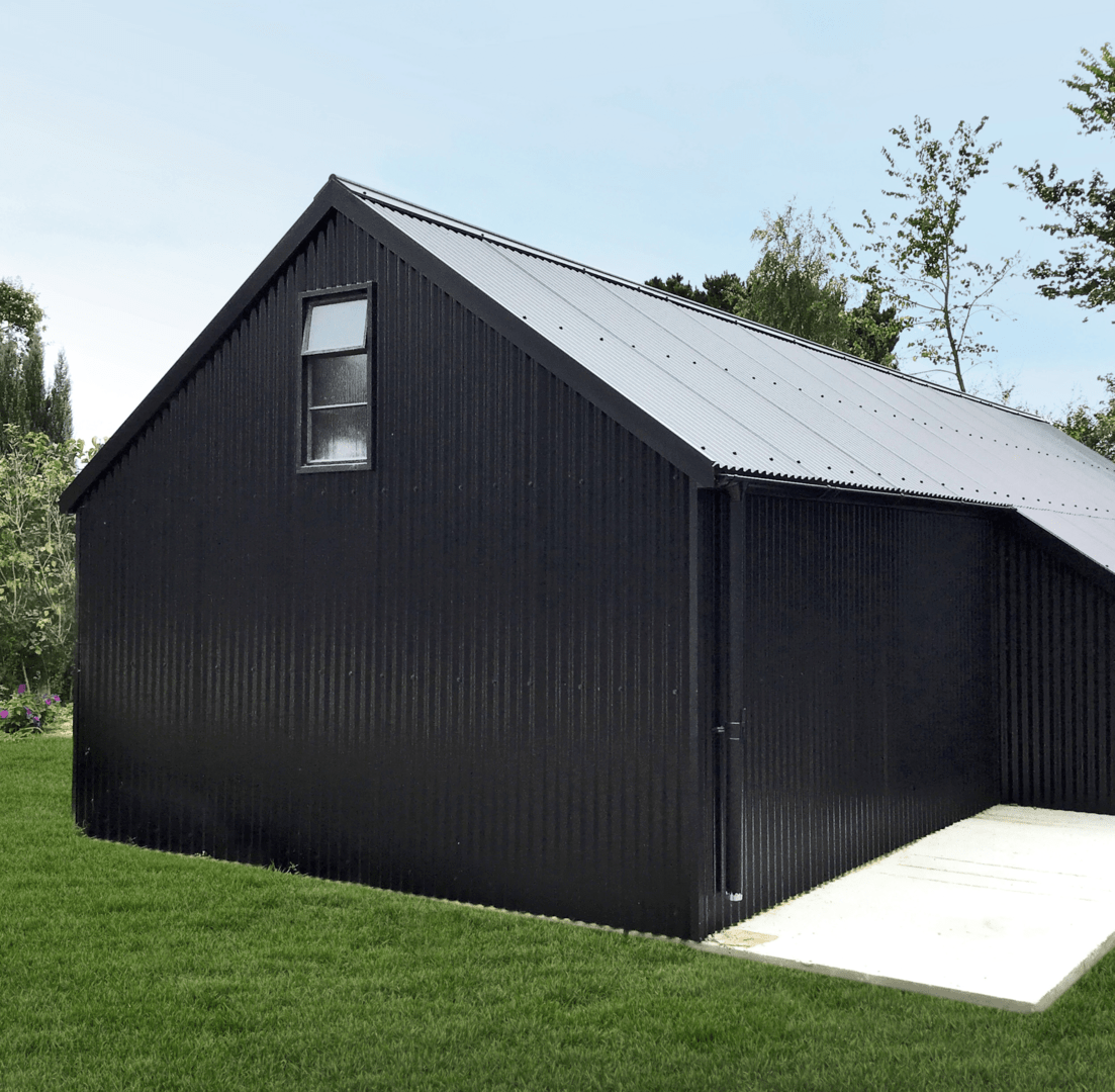 Corrugated Roof Sheets used as side cladding and roofing. Available in a variety of colours.