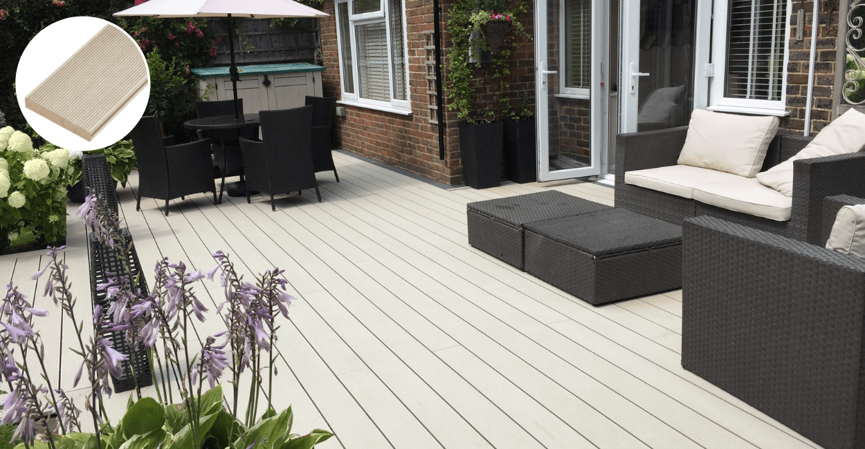 dark furniture on ivory decking