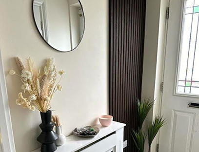 Internal Slatted Wall Panel by front door