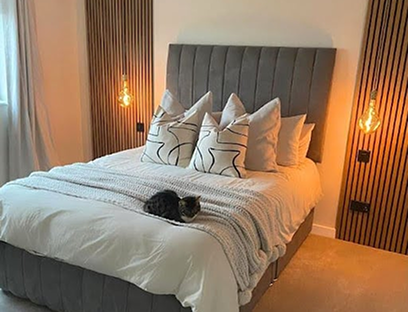 Two Slatted Wall Panels used in bedroom