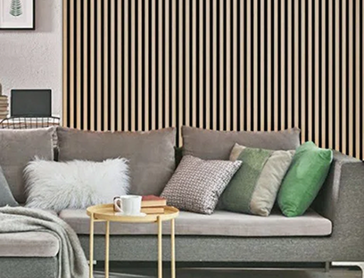 Internal Slatted Wall Panels used in a front room