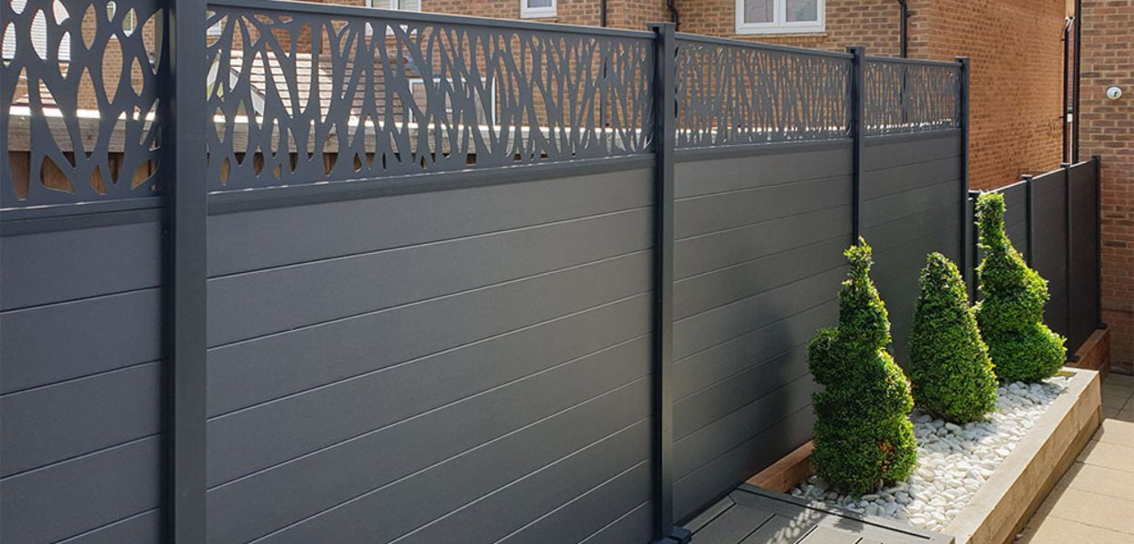 A decorative and long-lasting alternative to wood fencing coposite fencing with decorative trellis