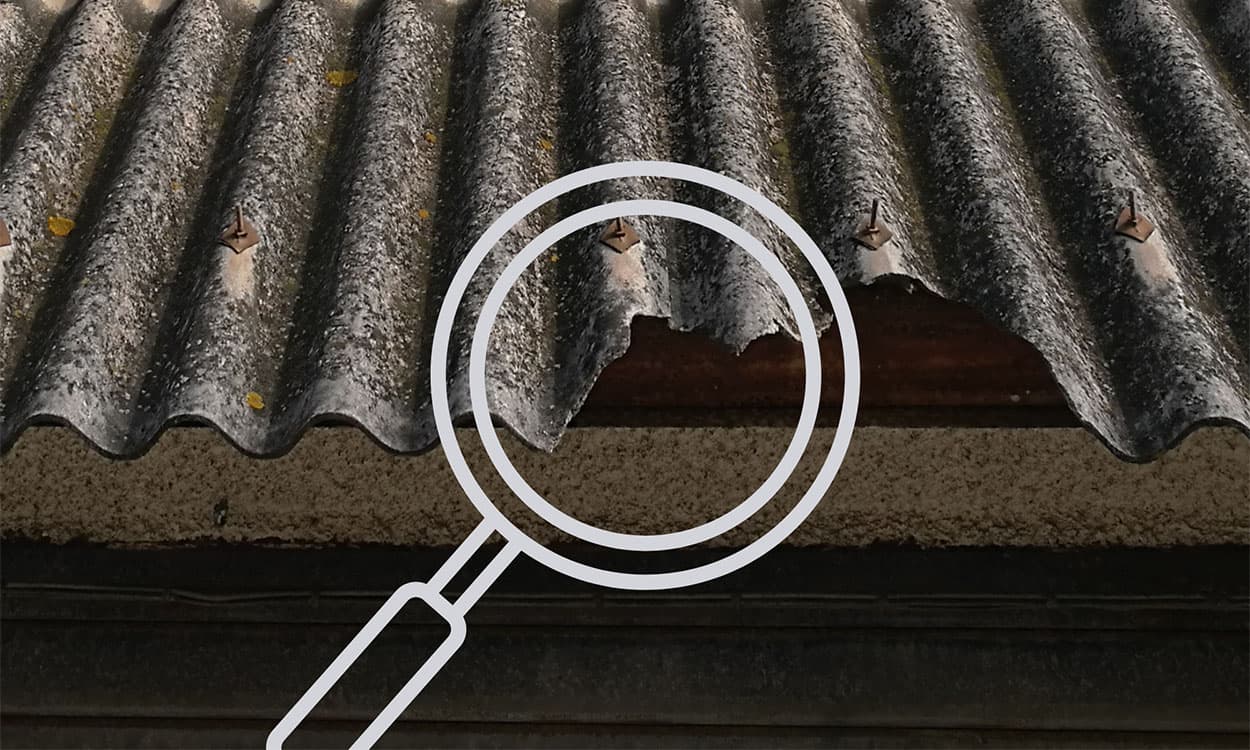 When damaged, tiles begin to deteriorate, a rough texture is a way to identify if it contains asbestos