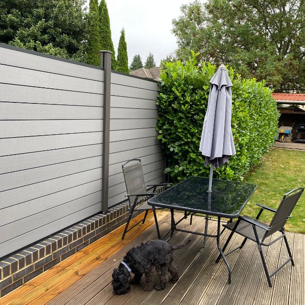 Cladco Light Grey Composite Fencing with posts