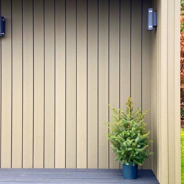Cladco Composite Cladding in Olive Green on garden room