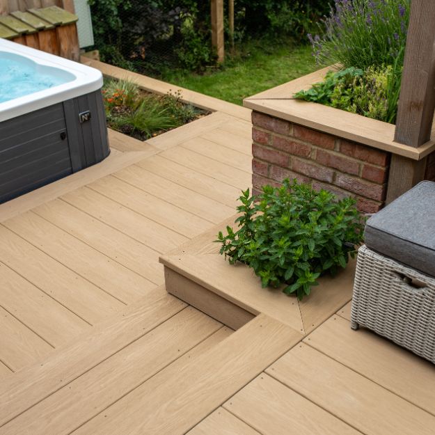 cedar coloured PVC decking