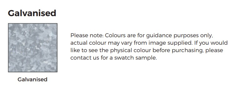 Galvanised colour chart