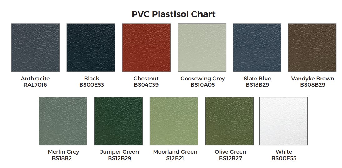 PVC Plastisol colour chart